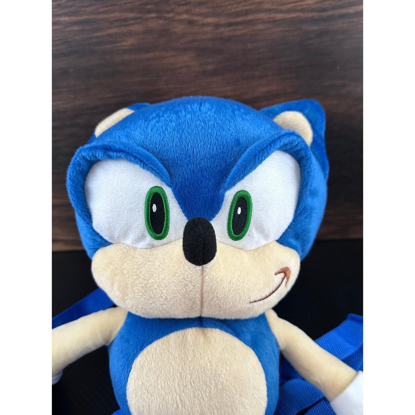 Sega Sonic the Hedgehog Plush Backpack 12.5 Blue Character Bag