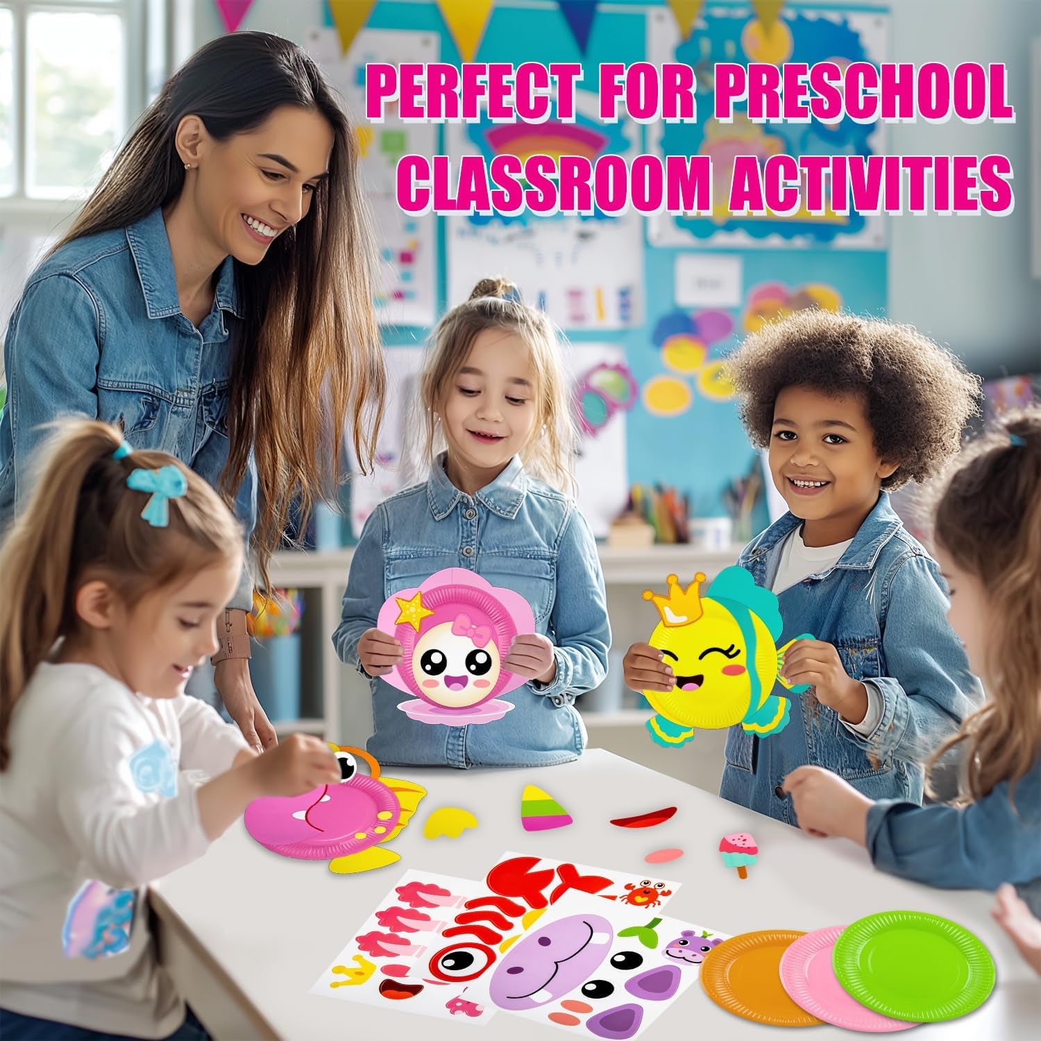 16 Pack Arts and Crafts for Kids Toddler DIY Animal Paper Plate Art Gifts