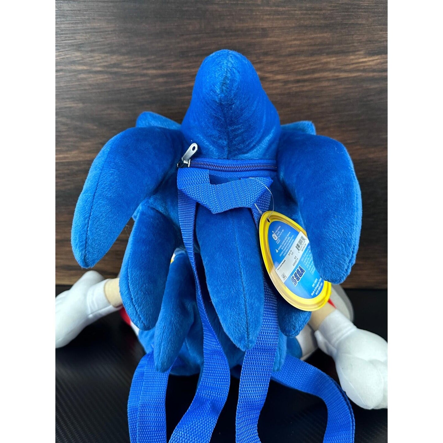 Sega Sonic the Hedgehog Plush Backpack 12.5 Blue Character Bag