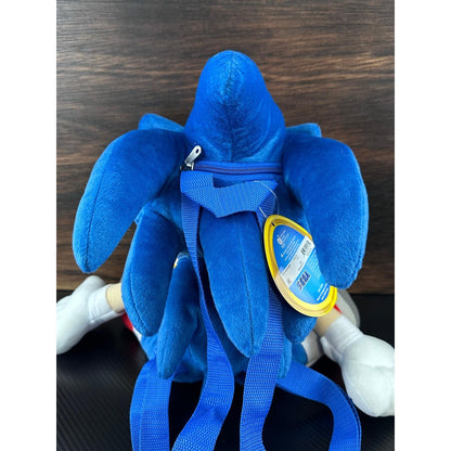 Sega Sonic the Hedgehog Plush Backpack 12.5 Blue Character Bag