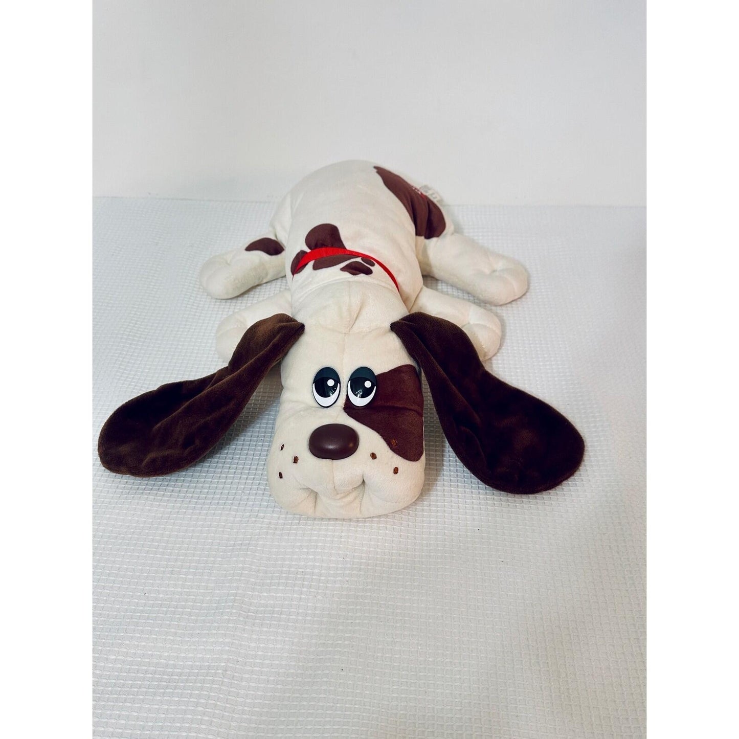 Basic Fun Plush Pound Puppies Dog Brown White Red Collar Soft Toy 2019