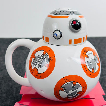 Star Wars BB-8 Ceramic Coffee Mug with Lid UT USA LLC Orange White Droid 12oz