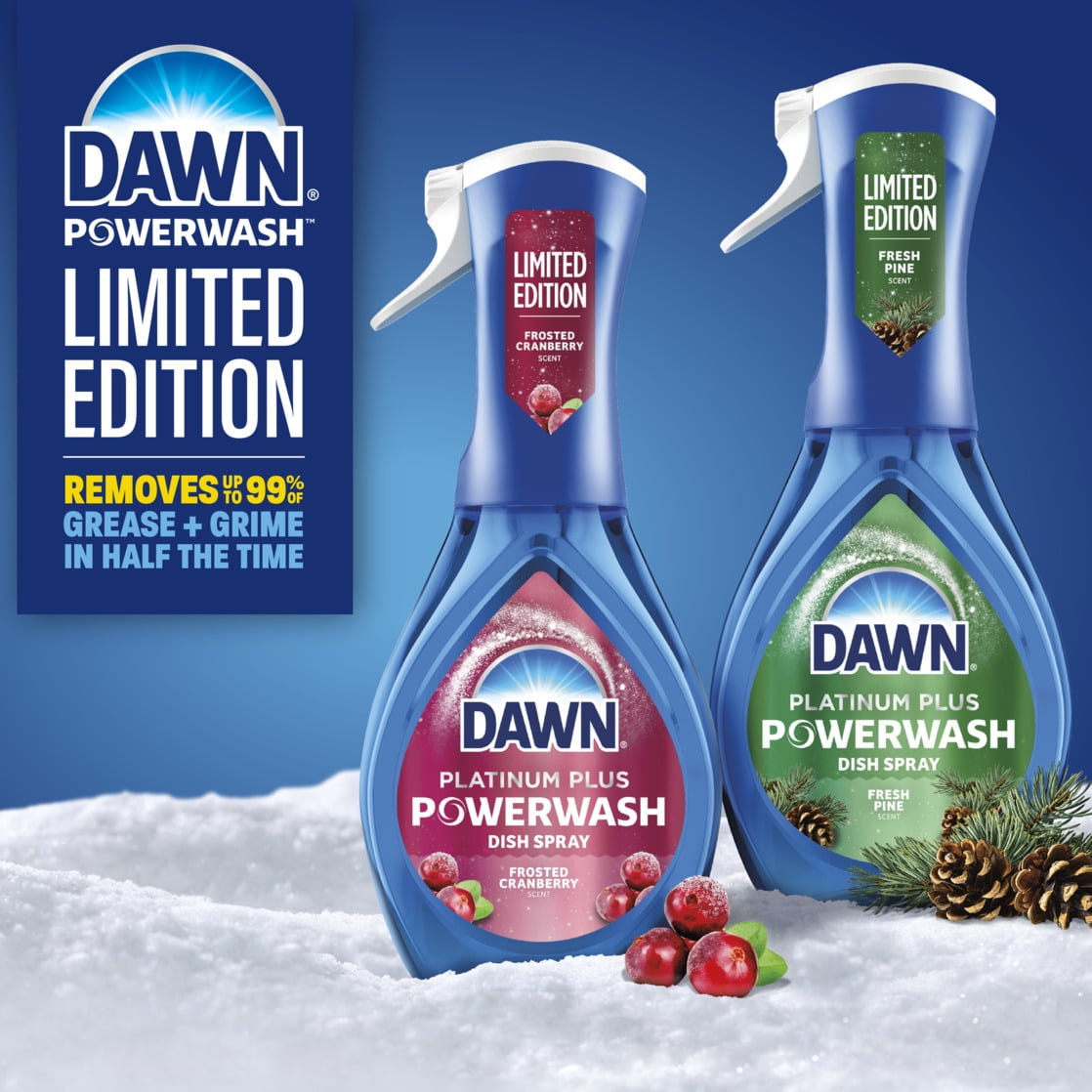 Dawn Powerwash Spray, Dish Soap, Dishwashing Liquid, Cranberry Scent, 1 Starter Kit, 16 fl oz