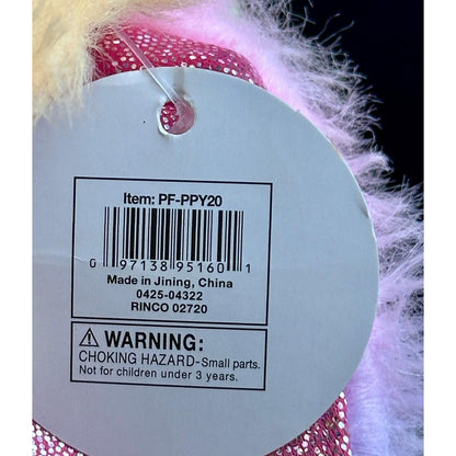 Nanco Rainbow Tie Dye Elephant Plush Stuffed Animal Toy Sparkle Ears Pink