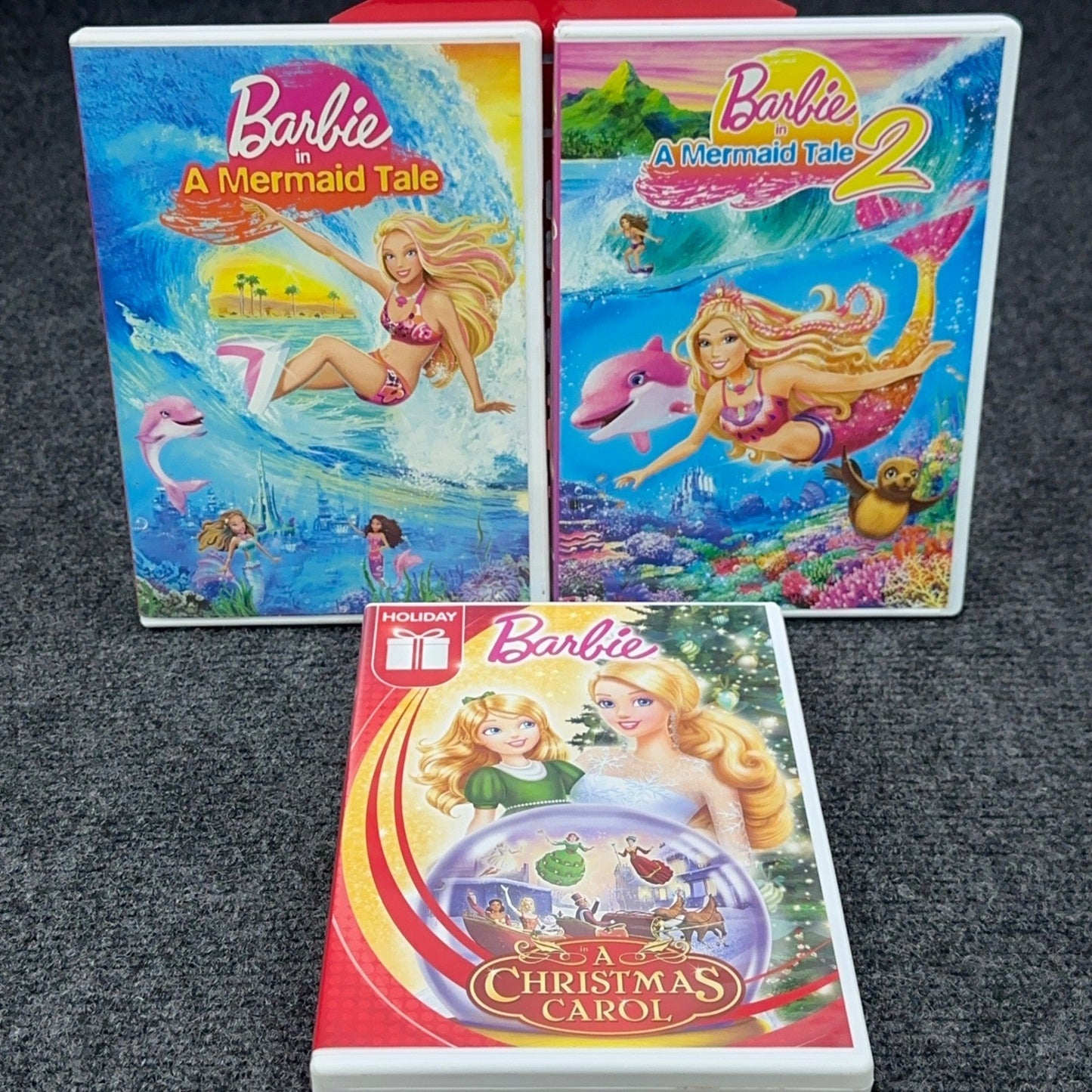 Barbie DVD Bundle A Mermaid Tale 1 & 2 and A Christmas Carol 3 Movie Set by Buysaavy