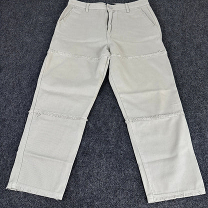 ASOS DESIGN Mens Stone Beige Cotton Twill Straight Leg Chino Pants 34X37 by ASOS DESIGN