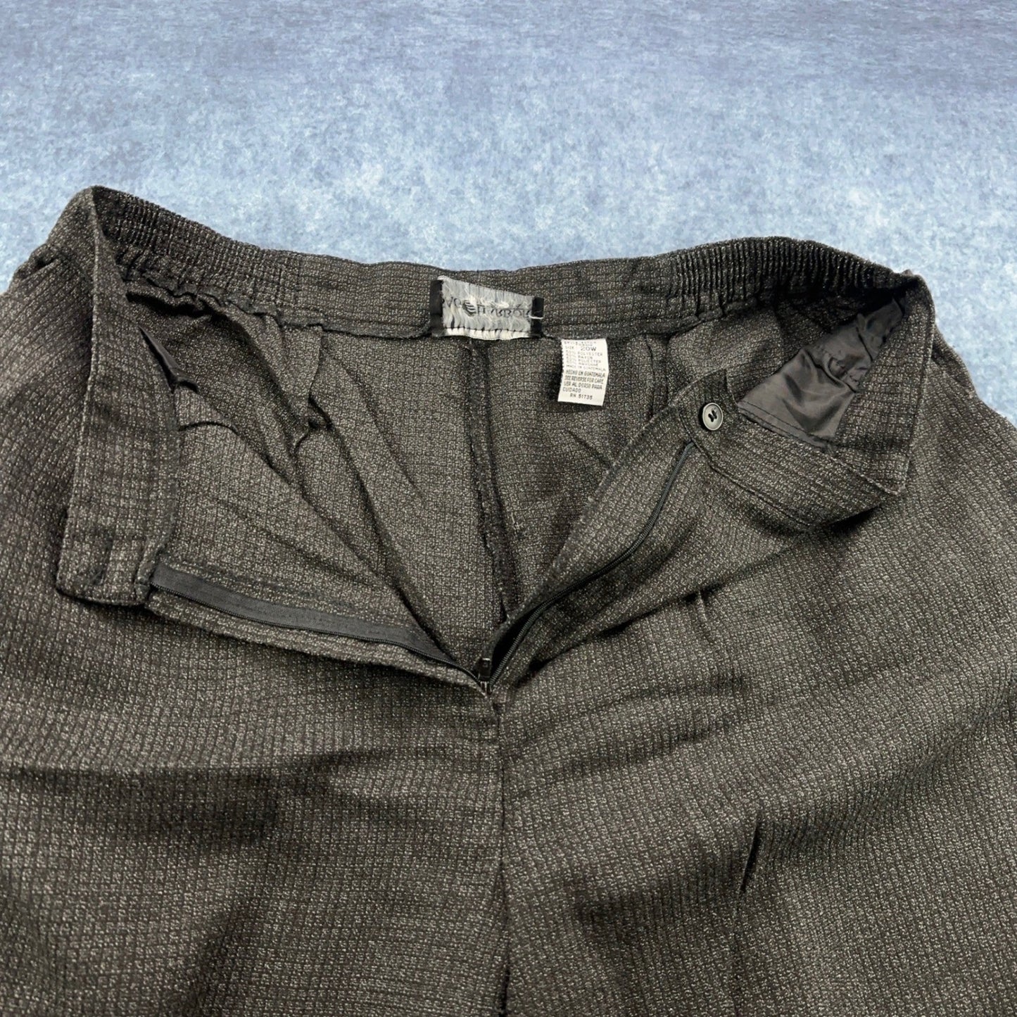 Sag Harbor Woman 20W Pleated Dress Pants Charcoal Textured Elastic Waist by Sag Harbor Woman