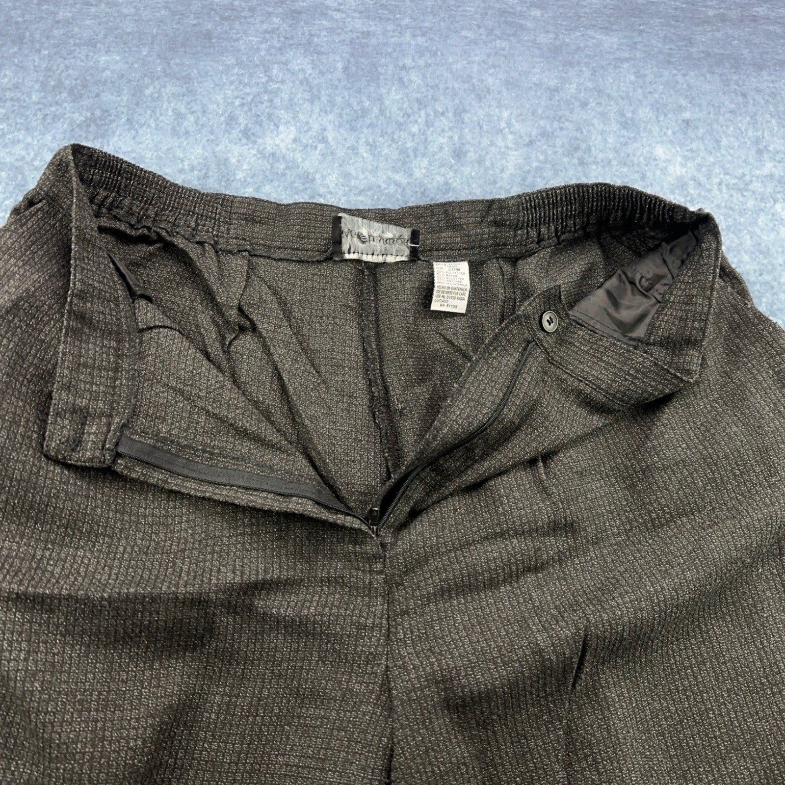 Sag Harbor Woman 20W Pleated Dress Pants Charcoal Textured Elastic Waist by Sag Harbor Woman