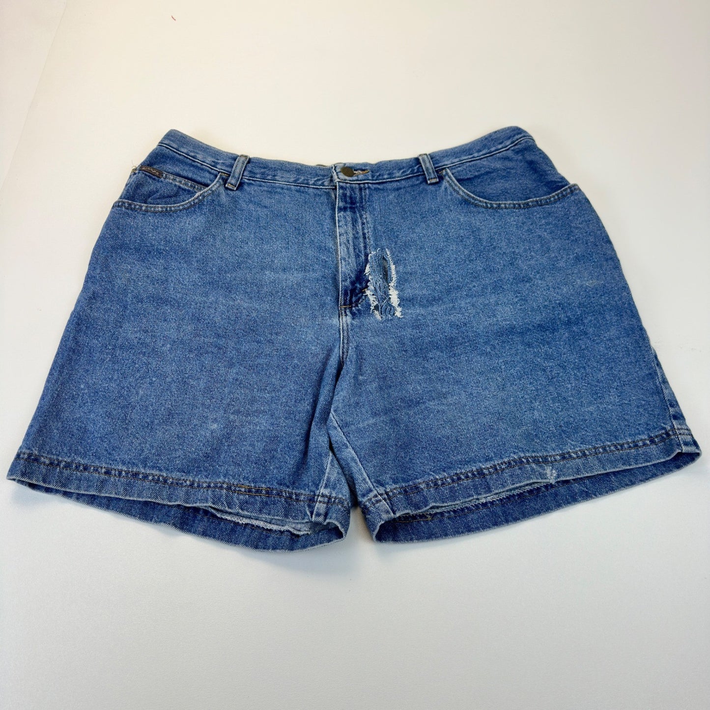 Riders by Lee Vintage Denim Shorts Medium Wash High Rise 18W M Distressed by Riders by Lee