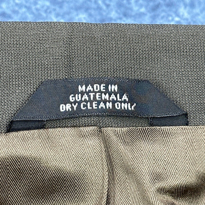 Haggar Black Label Mens 44R Suit 3-Button Blazer Pleated Pants Olive Brown Wool by Haggar