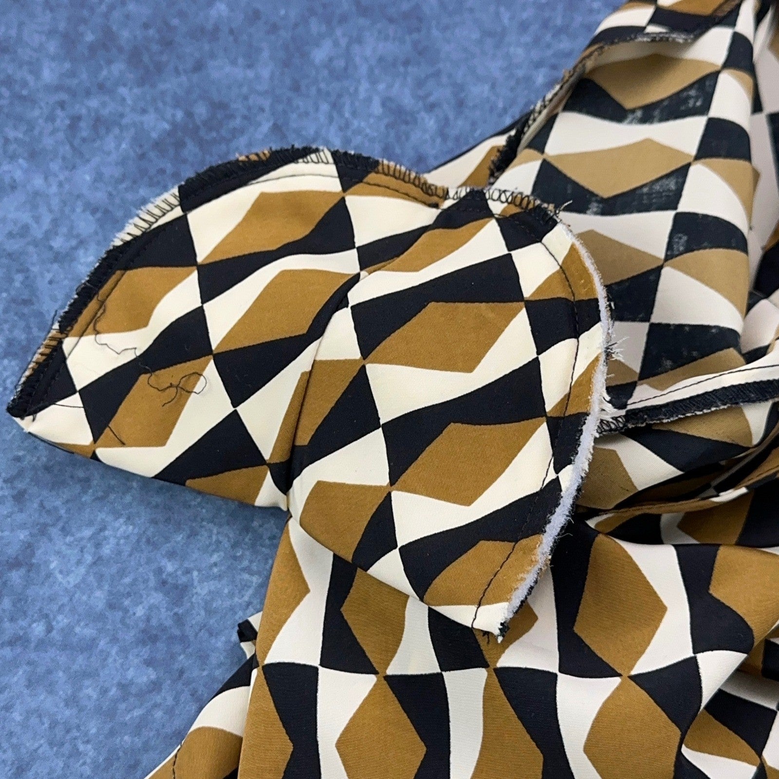 Jordan Womens Short Sleeve Geometric Diamond Print Blouse Mustard Black Size S by Jordan