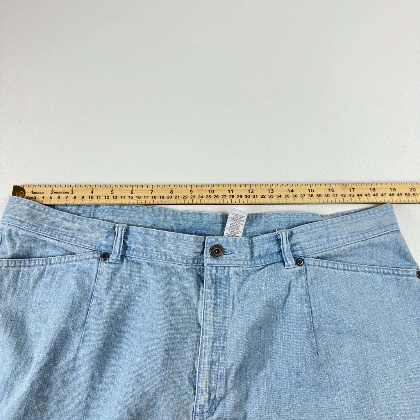 Liz Claiborne Lizwear Light Wash Denim Bermuda Shorts 18W Light Blue Cotton by Liz Claiborne