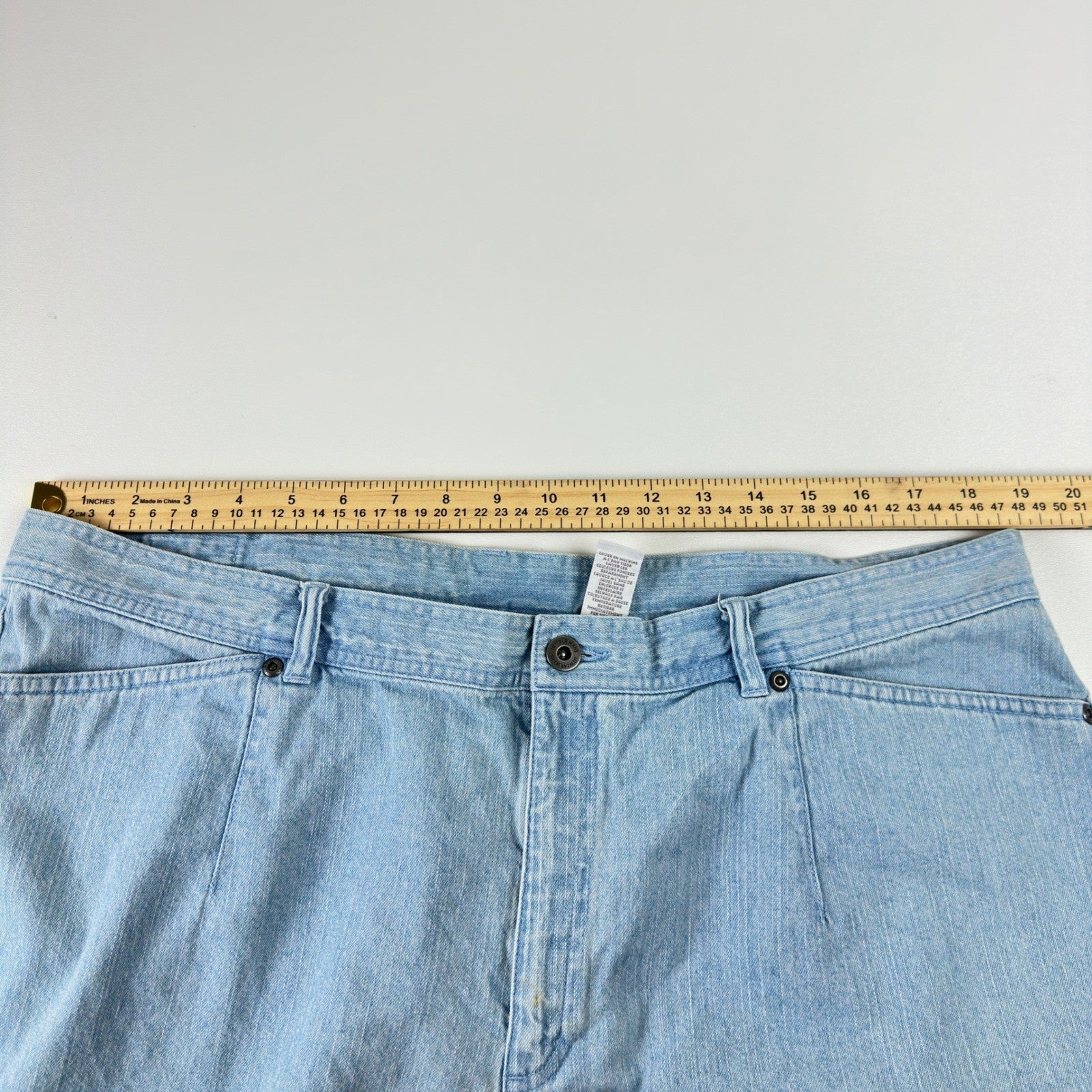 Liz Claiborne Lizwear Light Wash Denim Bermuda Shorts 18W Light Blue Cotton by Liz Claiborne
