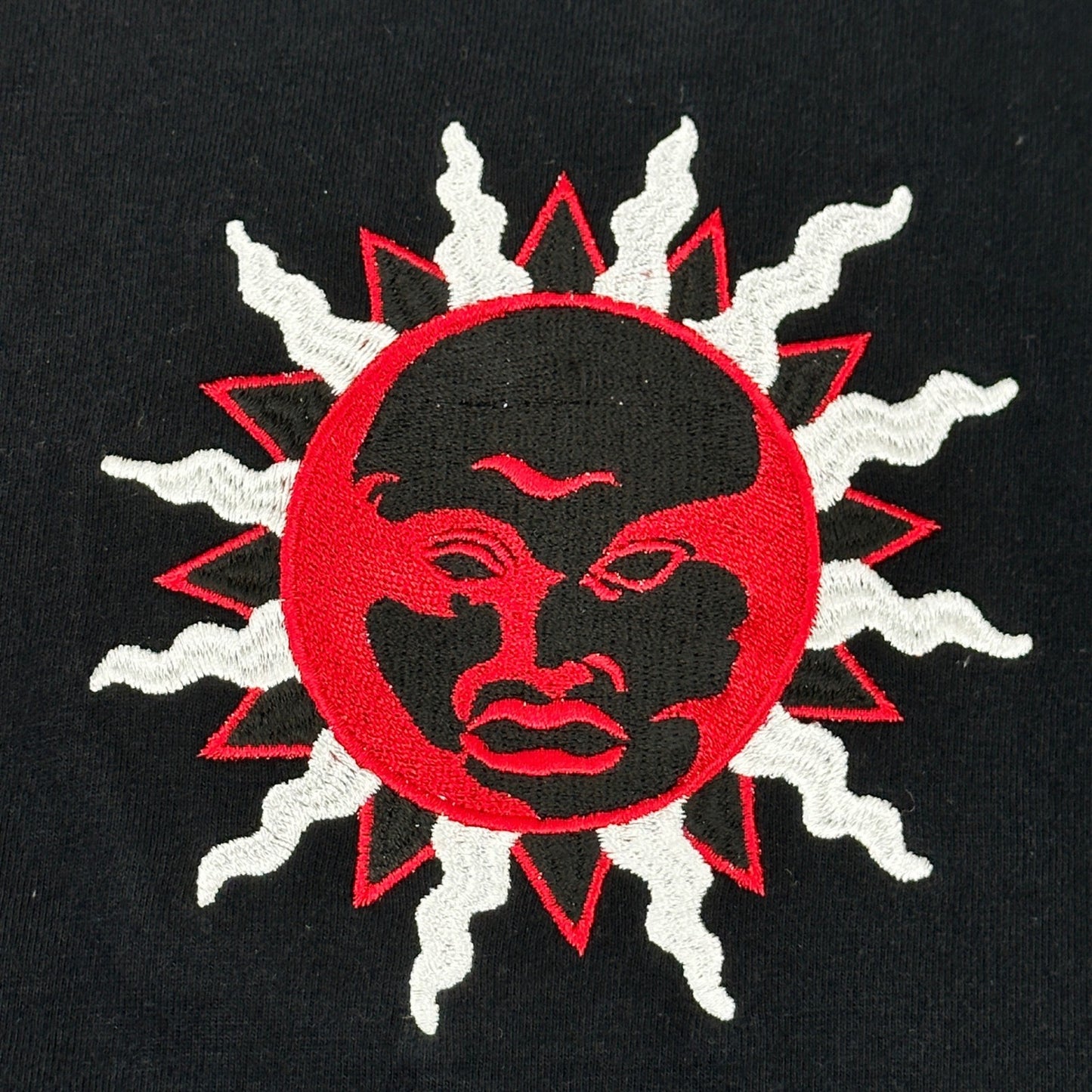 Luxe-T Luxury Sport Mens 3X Black Long Sleeve Embroidered Sun Graphic Tee Shirt by Luxe-T
