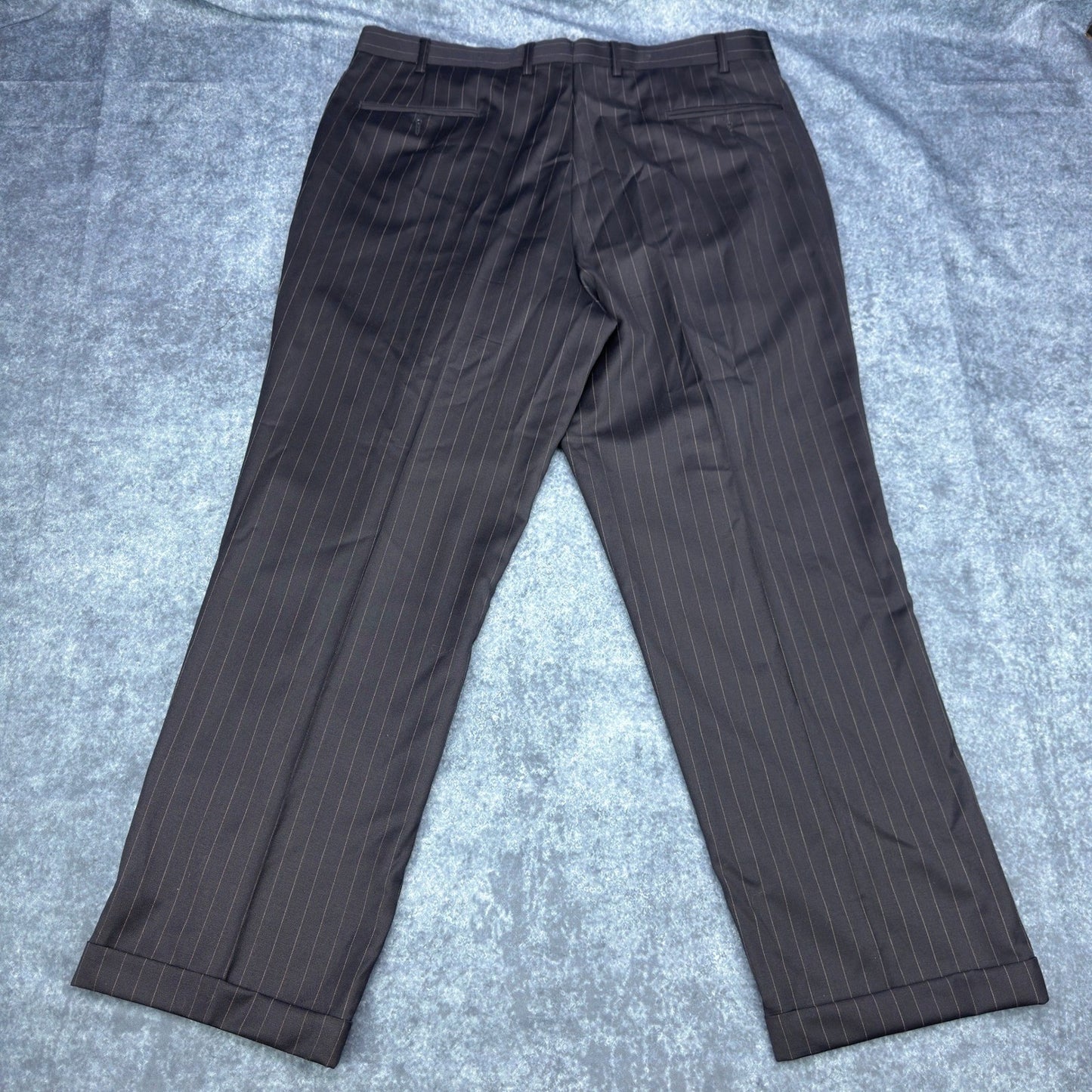 Lauren Ralph Lauren Mens 44R Black Pinstripe 100% Wool 2-Piece Suit Pleated by Lauren Ralph Lauren