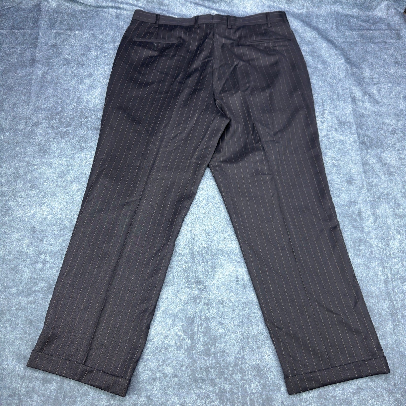 Lauren Ralph Lauren Mens 44R Black Pinstripe 100% Wool 2-Piece Suit Pleated by Lauren Ralph Lauren