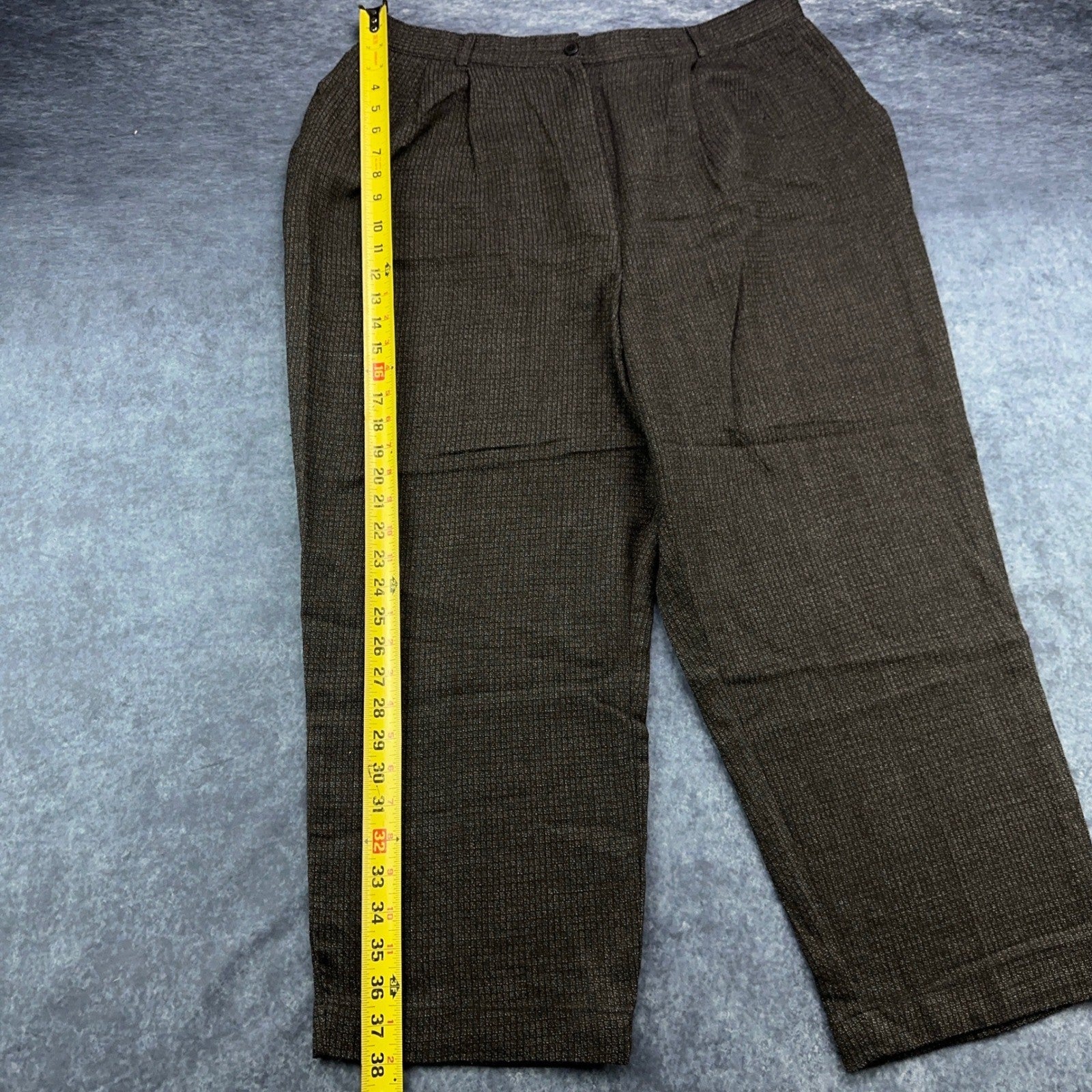 Sag Harbor Woman 20W Pleated Dress Pants Charcoal Textured Elastic Waist by Sag Harbor Woman