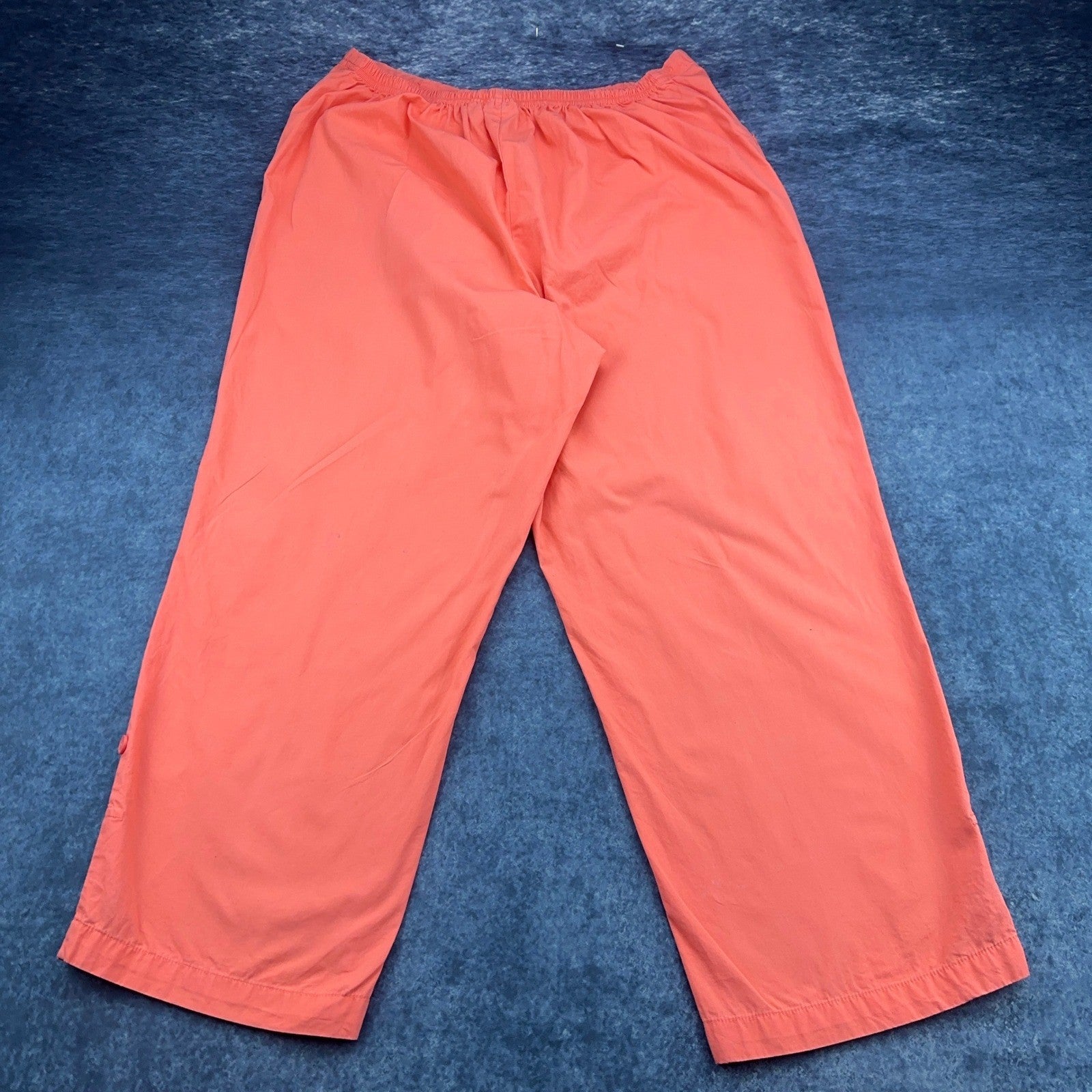 Cherokee Brand Coral Pink Cotton Drawstring Crop Pants Womens 16W Relaxed Fit by Cherokee Brand
