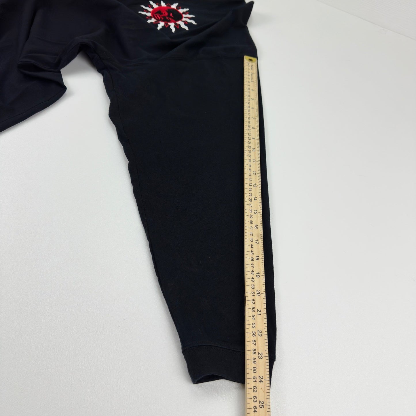 Luxe-T Luxury Sport Mens 3X Black Long Sleeve Embroidered Sun Graphic Tee Shirt by Luxe-T
