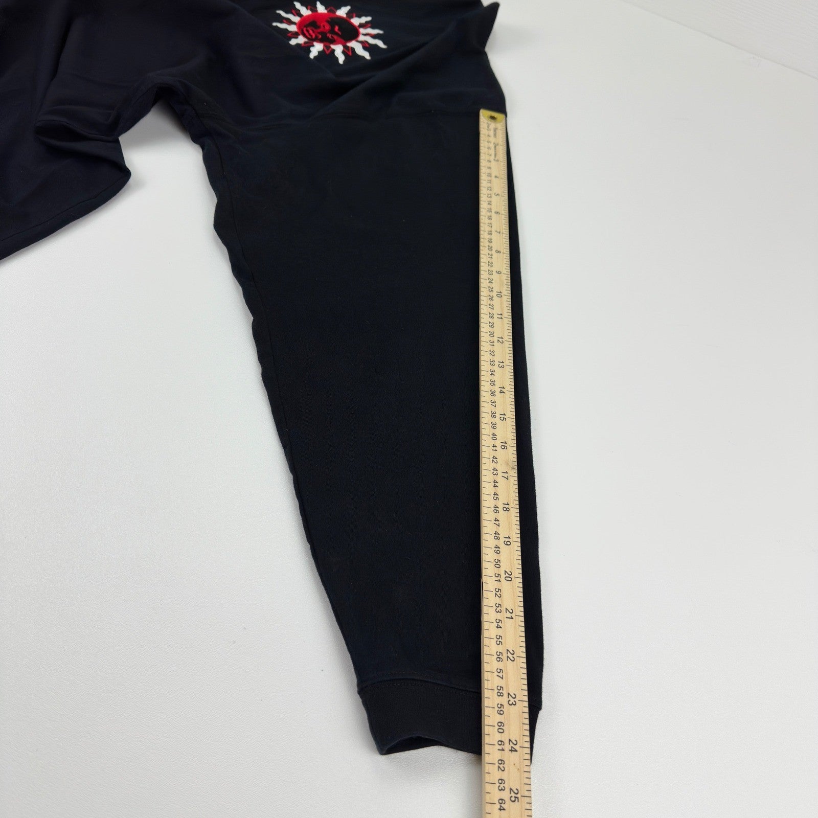 Luxe-T Luxury Sport Mens 3X Black Long Sleeve Embroidered Sun Graphic Tee Shirt by Luxe-T