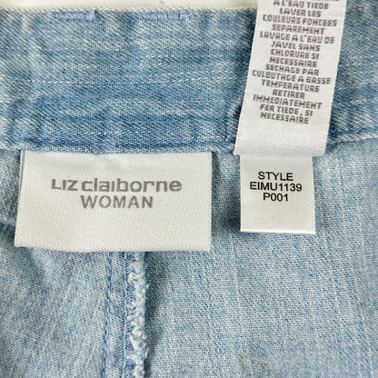 Liz Claiborne Lizwear Light Wash Denim Bermuda Shorts 18W Light Blue Cotton by Liz Claiborne