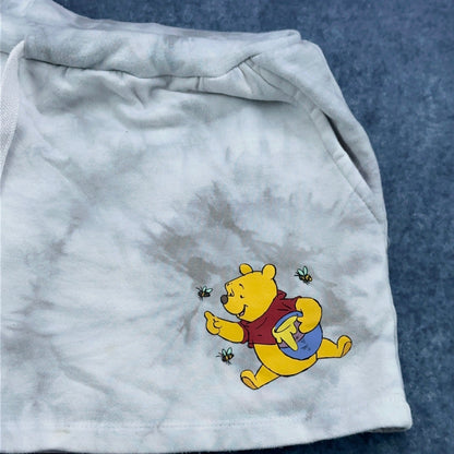 Disney Winnie the Pooh Tie Dye Loungewear Shorts Grey White XL RN71868 by Disney