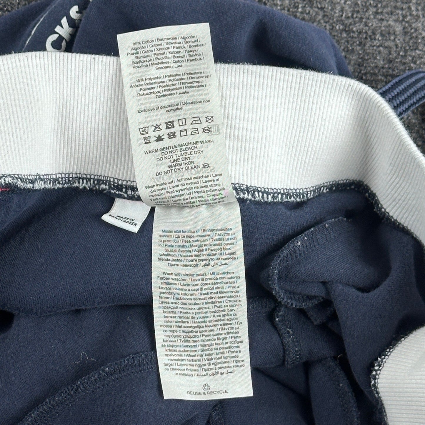 Jack & Jones Mens Navy Blue Jogger Sweatpants Red White Trim Size L 12190279 by JACK & JONES