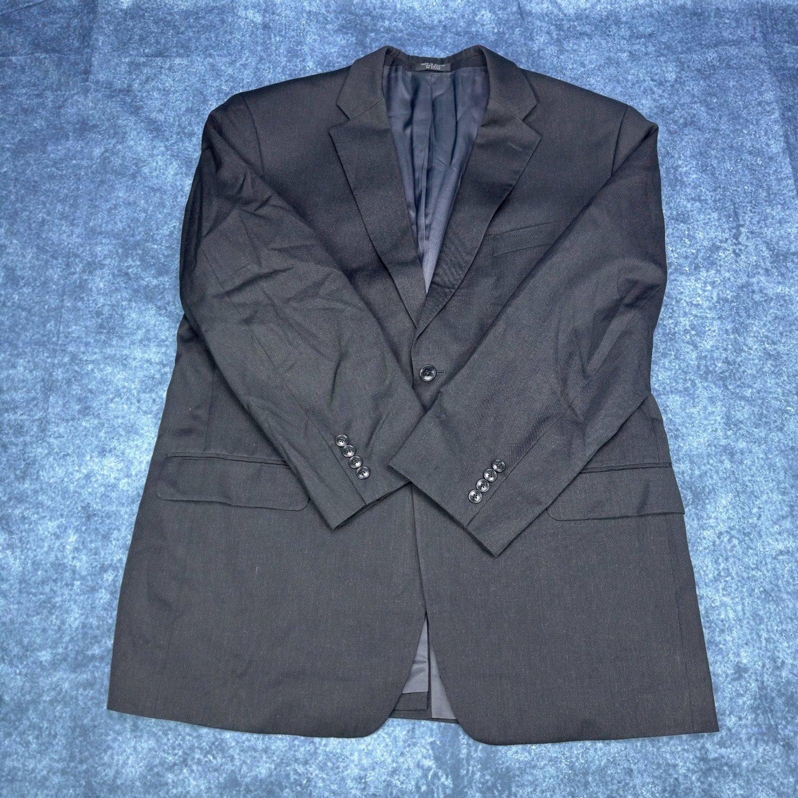 Jones New York Classic Mens 2-Piece Suit Charcoal Black 100% Wool 38W 46R by Jones New York Classic