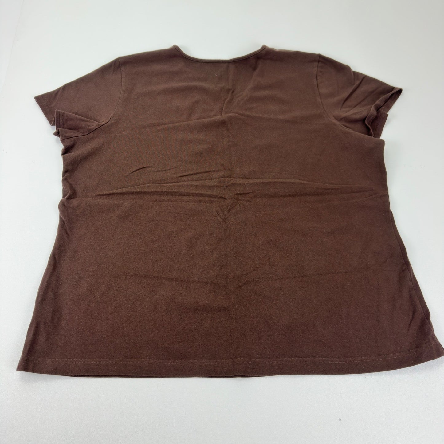 Fashion Bug Stretch Womens Plus 22/24W V-Neck Short Sleeve T-Shirt Brown by Fashion Bug