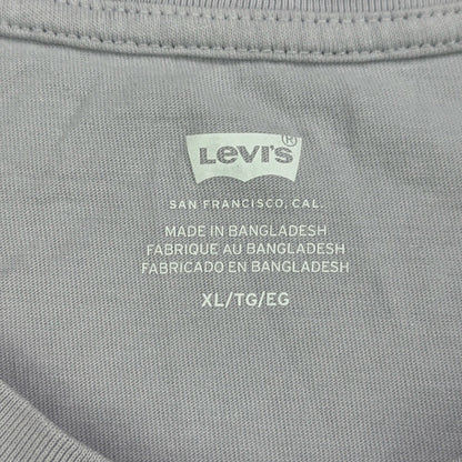Levis Womens XL Graphic Tee Lavender Purple Metallic Silver Batwing Logo Shirt by Levi's