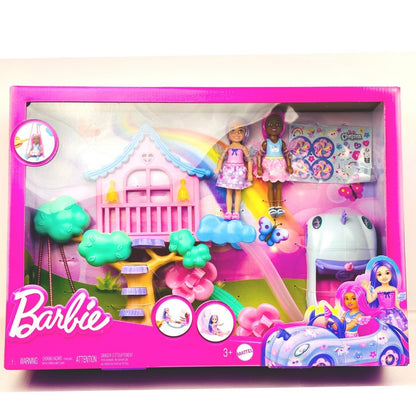 Barbie Chelsea Treehouse Playset Dollhouse Car Swing Rainbow Bridge by Barbie