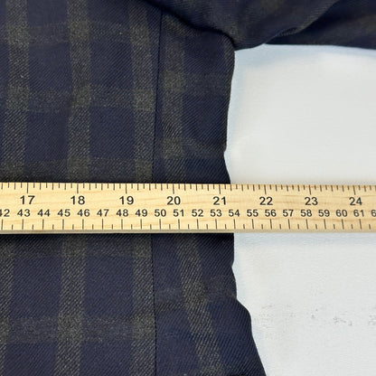 Haggar 1926 Originals Mens 44R Navy Blue Brown Plaid Blazer Sport Coat 1006615 by Haggar