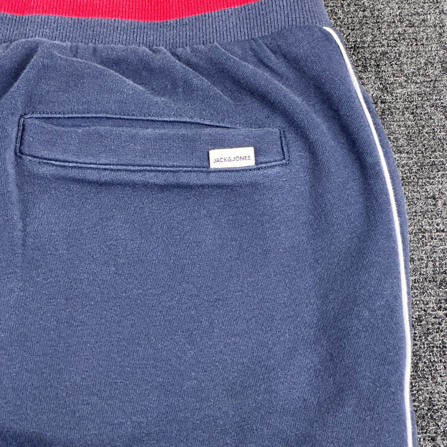 Jack & Jones Mens Navy Blue Jogger Sweatpants Red White Trim Size L 12190279 by JACK & JONES