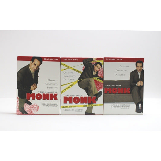 Monk Seasons 1 2 3 DVD Bundle Tony Shalhoub Mystery Comedy TV Series Box Set by Buysaavy