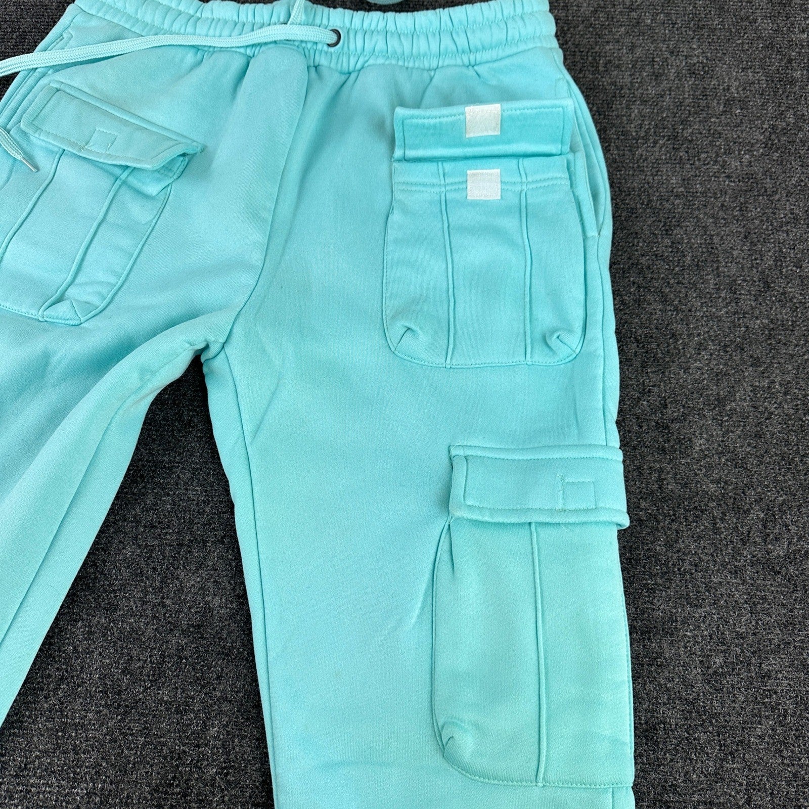 Reason Mens L Teal Cargo Sweatpants Drawstring Pockets Streetwear Casual by Reason