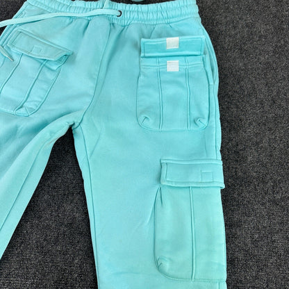 Reason Mens L Teal Cargo Sweatpants Drawstring Pockets Streetwear Casual by Reason
