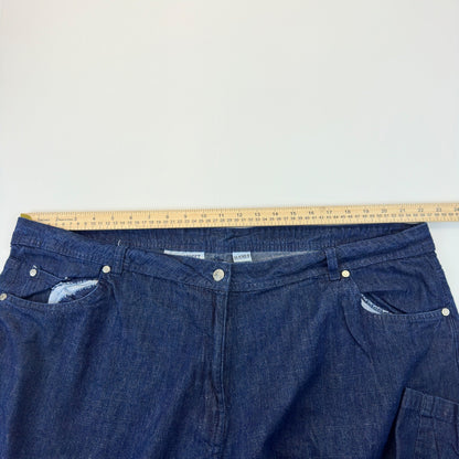 Classic Dark Wash Wide Leg Denim Jeans Plus Size 26W High Rise Blue 31-4765-9 by Unbranded