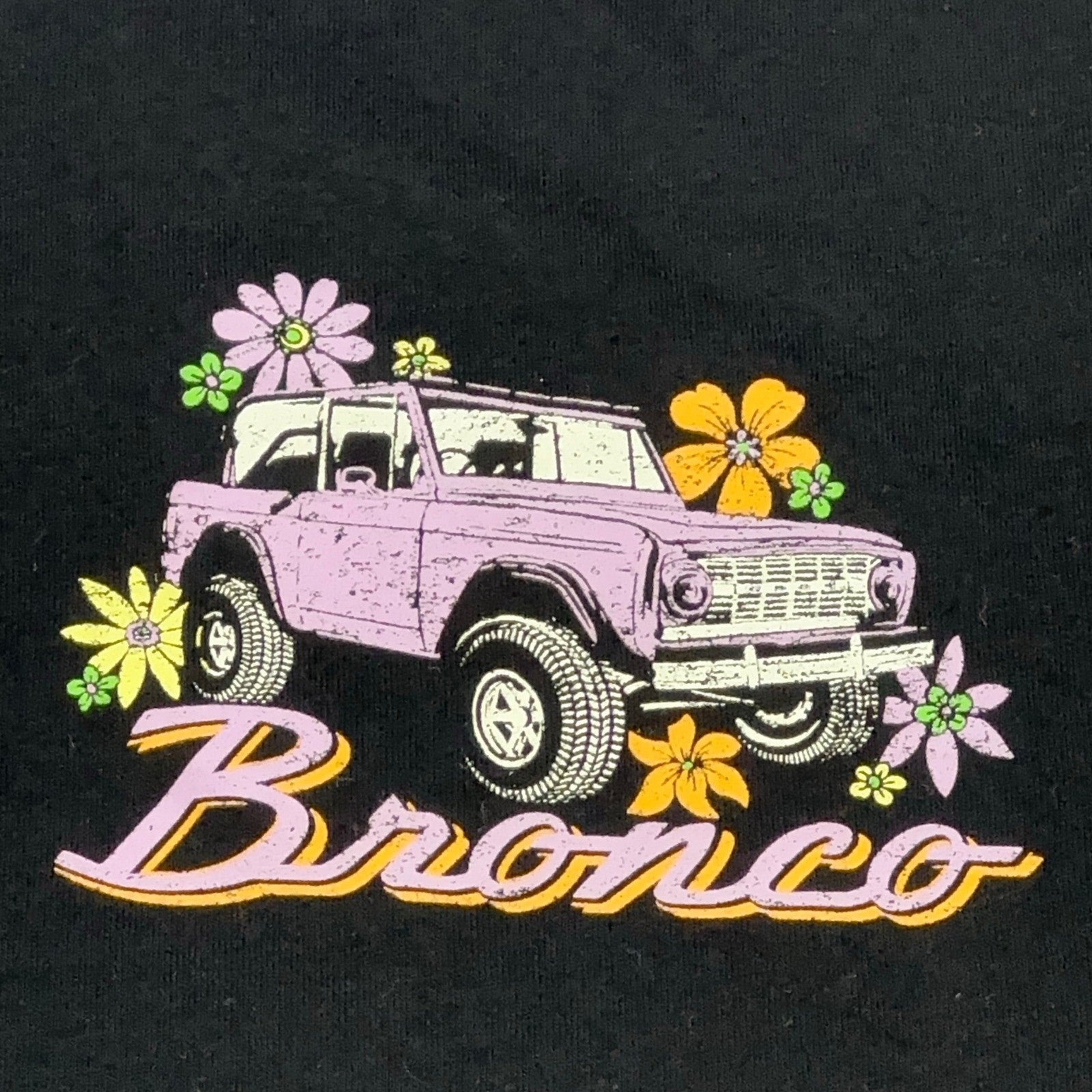 Ford Bronco Tee - Retro Floral Graphic Black by Ford