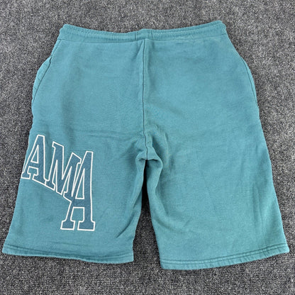 Topman Mens Alabama Graphic Sweat Shorts Teal Green Size Large Drawstring Cotton by Topman