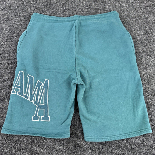 Topman Mens Alabama Graphic Sweat Shorts Teal Green Size Large Drawstring Cotton by Topman