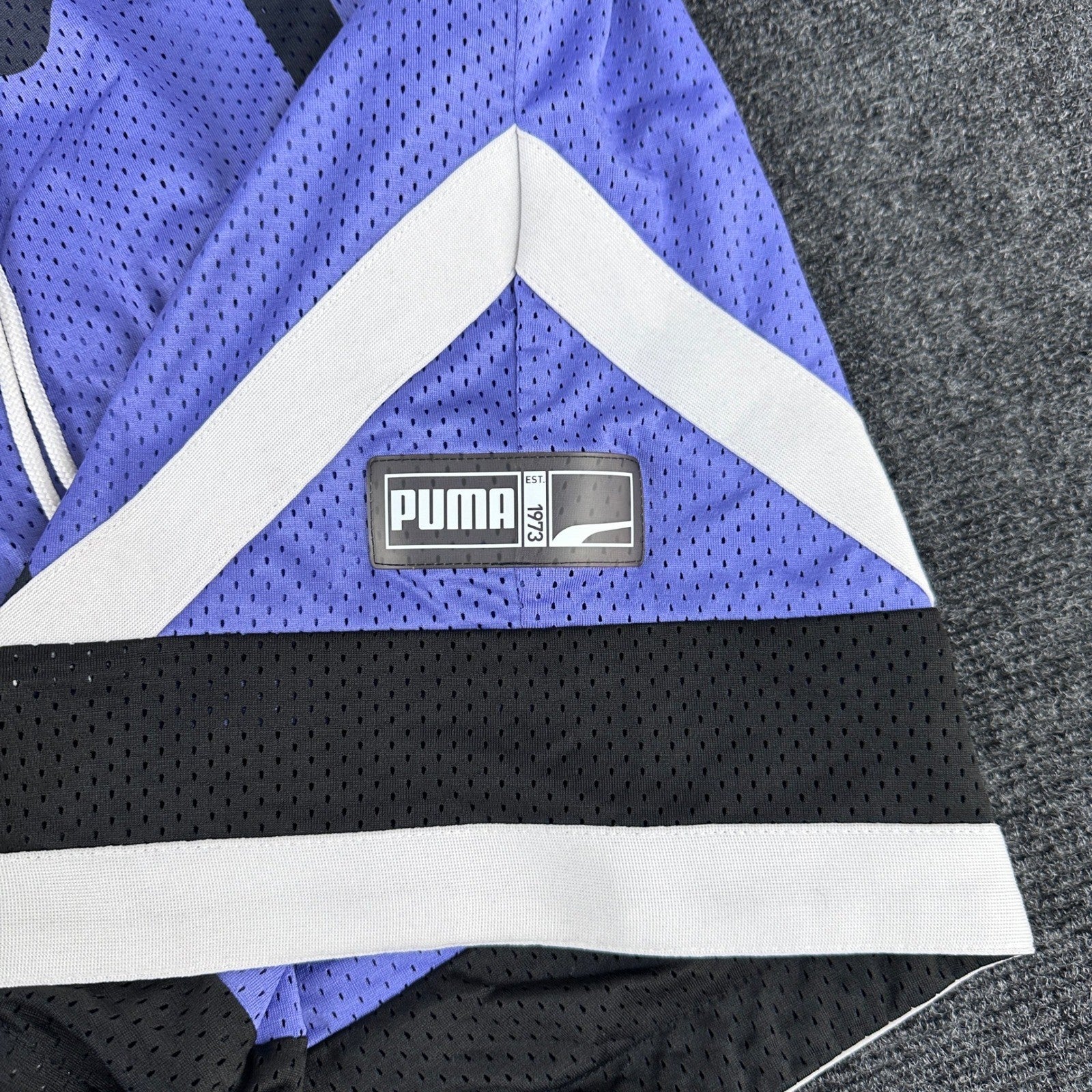 Puma Mens Basketball Shorts Purple Black White Graphic Mesh 530508-06 Size Large by PUMA