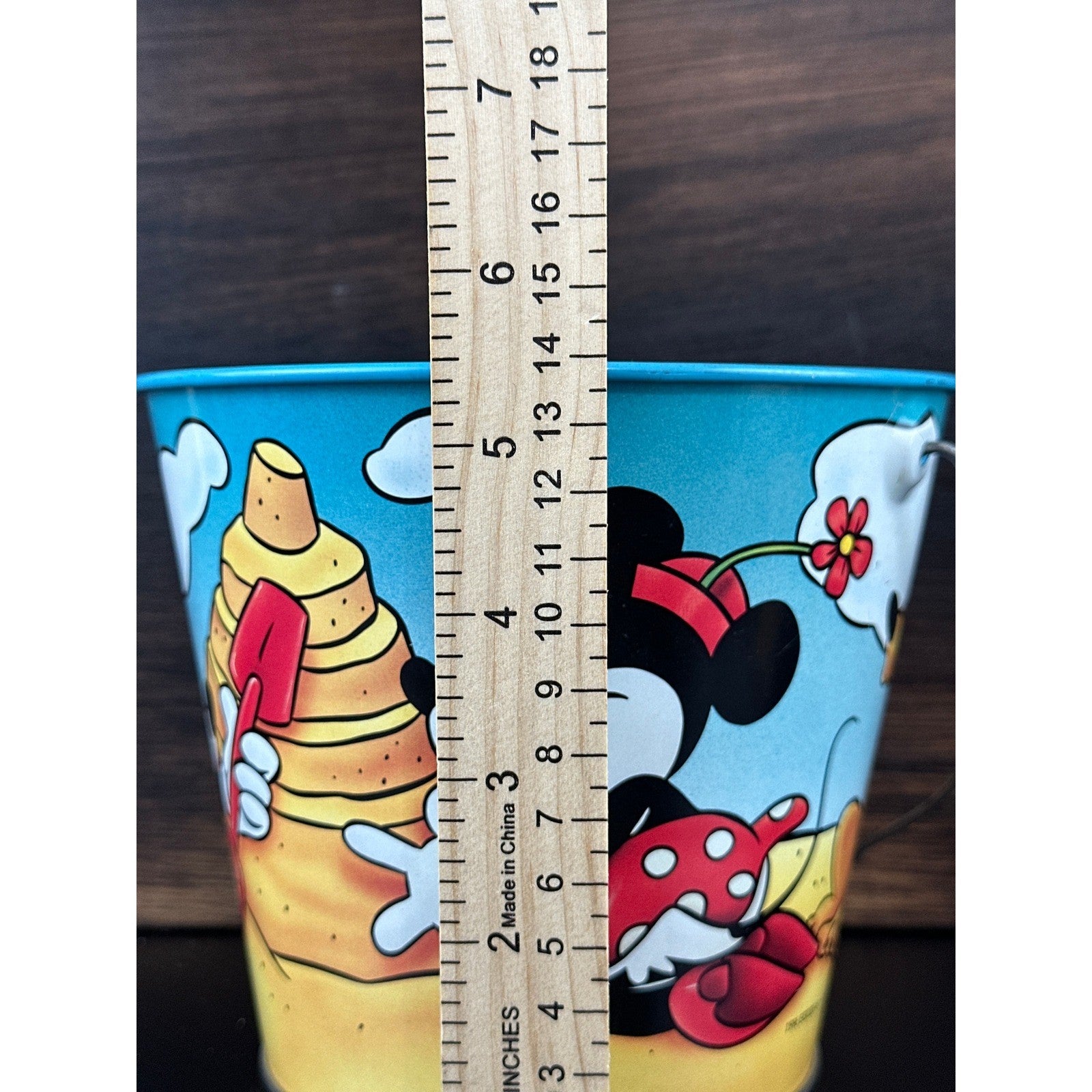 Vintage 1996 Disney Mickey Minnie Pluto Tin Sand Pail Beach Bucket Series 1 ASC by Disney
