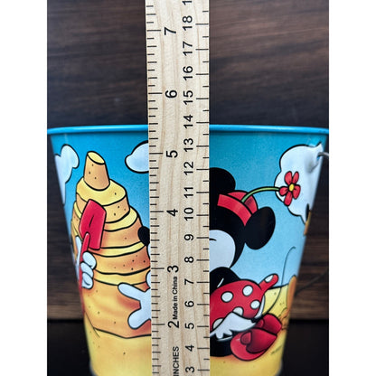 Vintage 1996 Disney Mickey Minnie Pluto Tin Sand Pail Beach Bucket Series 1 ASC by Disney