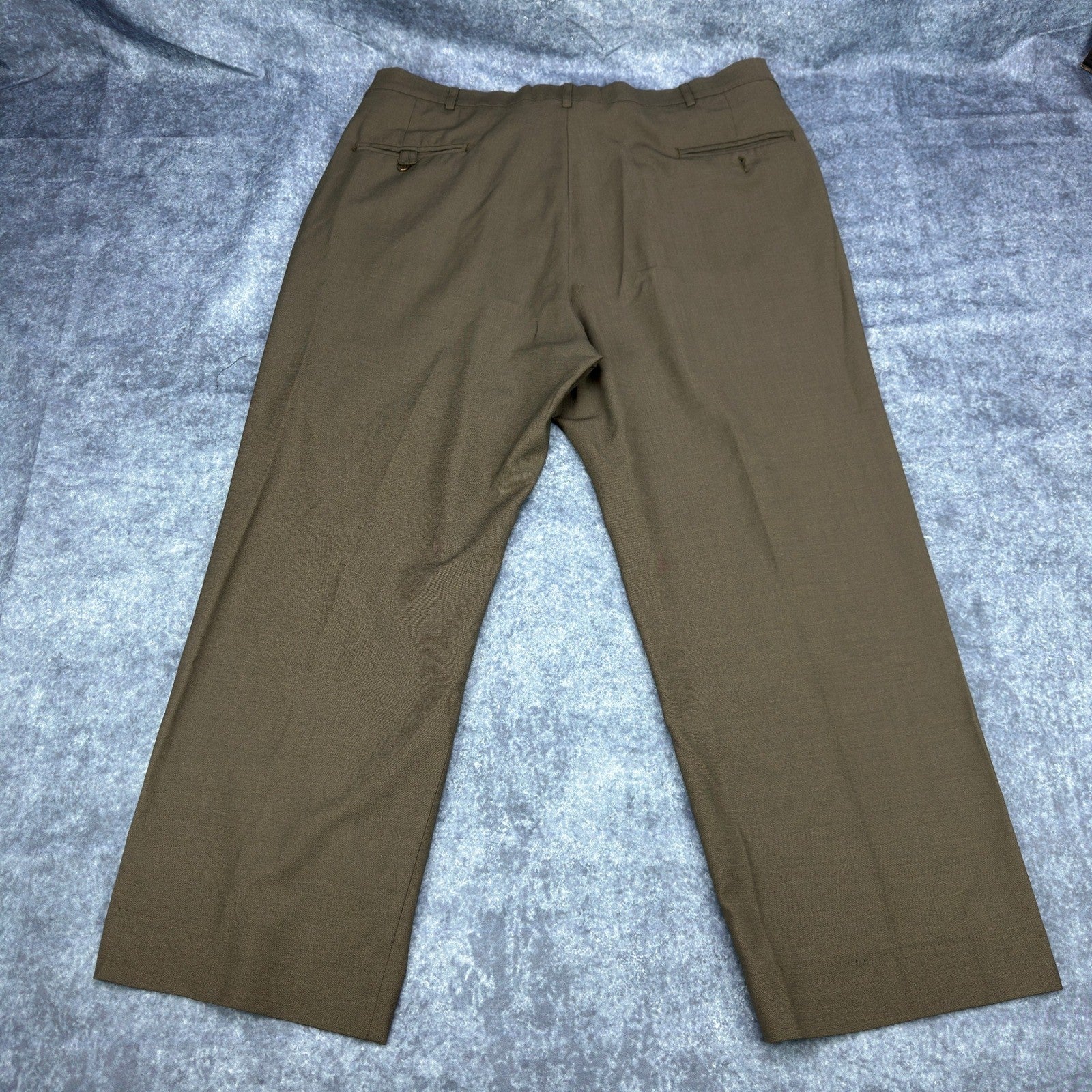 Haggar Black Label Mens 44R Suit 3-Button Blazer Pleated Pants Olive Brown Wool by Haggar