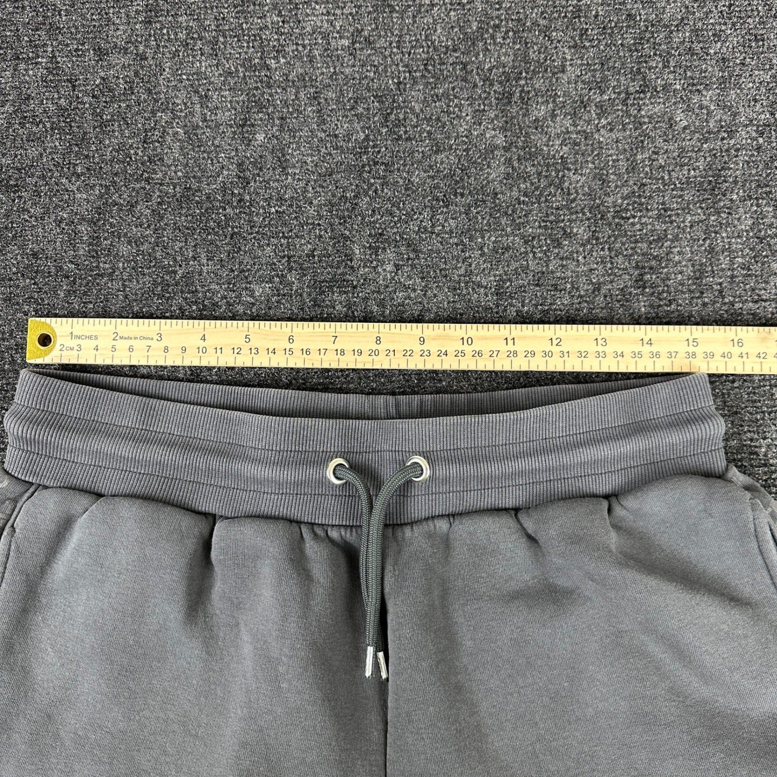 River Island Mens Logo Tape Joggers Charcoal Grey Fleece Sweatpants Large L by River Island