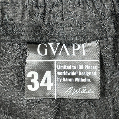 GVAPI Black Paisley Textured Cargo Pants Limited Edition 34 Aaron Wilhelm Mens by GVAPI