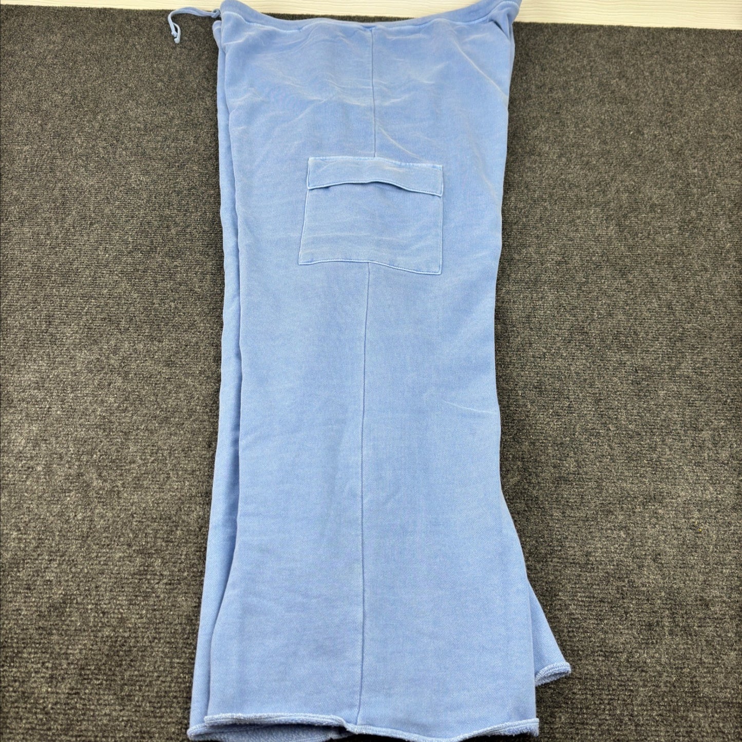 Old Navy Womens XXL Periwinkle Blue Cargo Sweatpants Wide Leg Raw Hem Drawstring by Old Navy