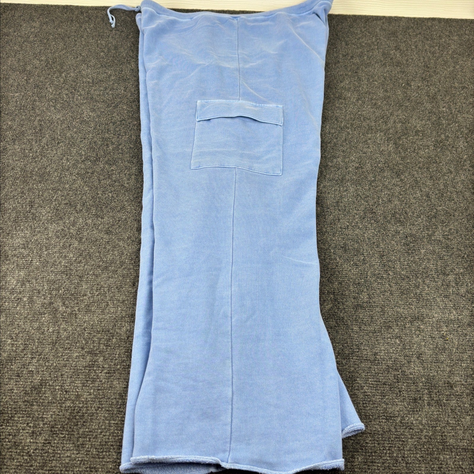 Old Navy Womens XXL Periwinkle Blue Cargo Sweatpants Wide Leg Raw Hem Drawstring by Old Navy