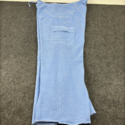 Old Navy Womens XXL Periwinkle Blue Cargo Sweatpants Wide Leg Raw Hem Drawstring by Old Navy