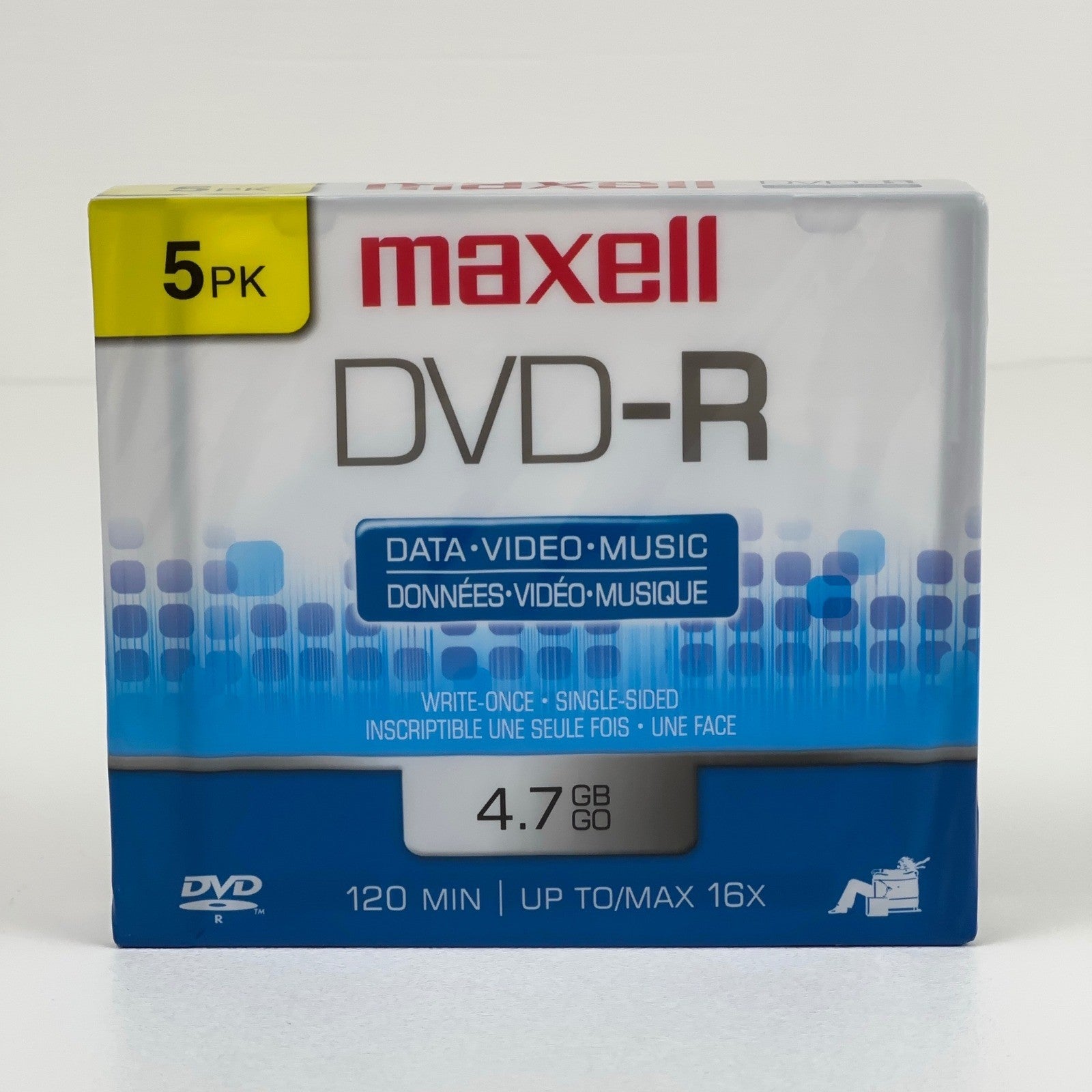 Maxell DVD-R 5-Pack 4.7GB 120 Min 16X Blank Media Discs Slim Cases 62590 by Maxell